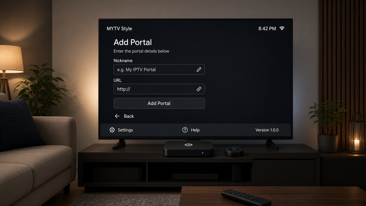 Formuler box Add Portal screen