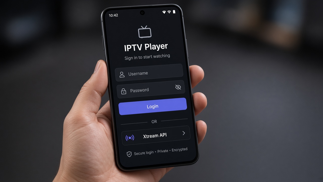 IPTV player login on a phone
